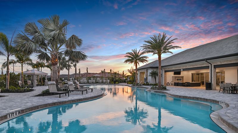 Resort Pool at Sunset