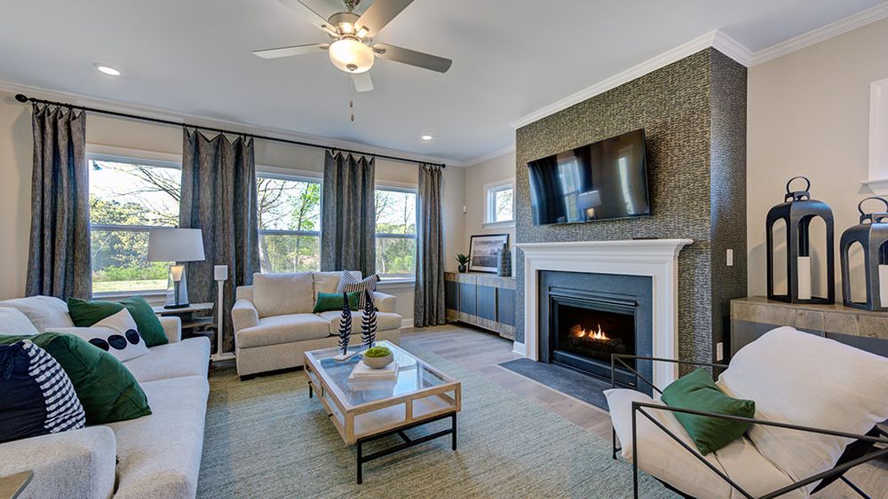 Gathering room with fireplace